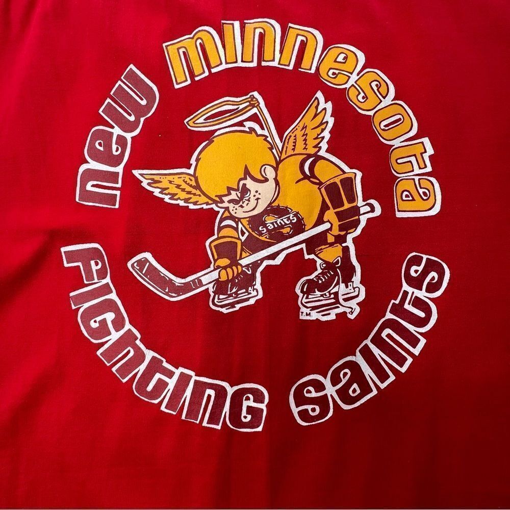 VINTAGE Hockey Sweater New Minnesota Fighting Saints Sz 46-48 S/M